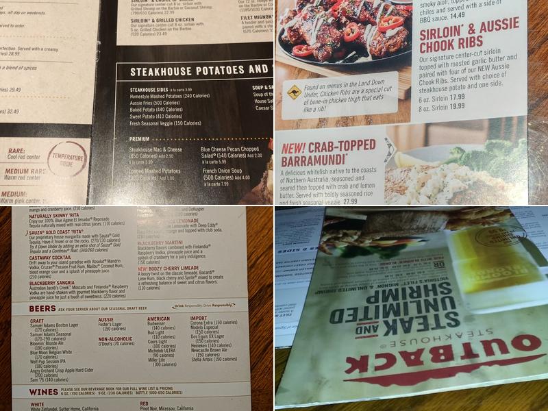 Outback Steakhouse Menu
