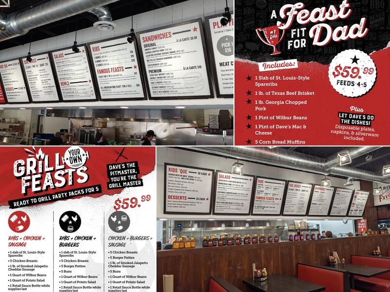 Famous Dave's Quick 'Que Menu