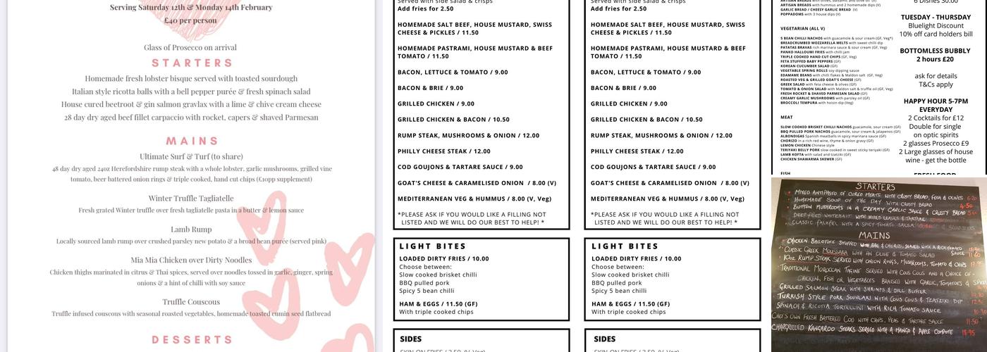 Gilbies Bar & Bistro Menu