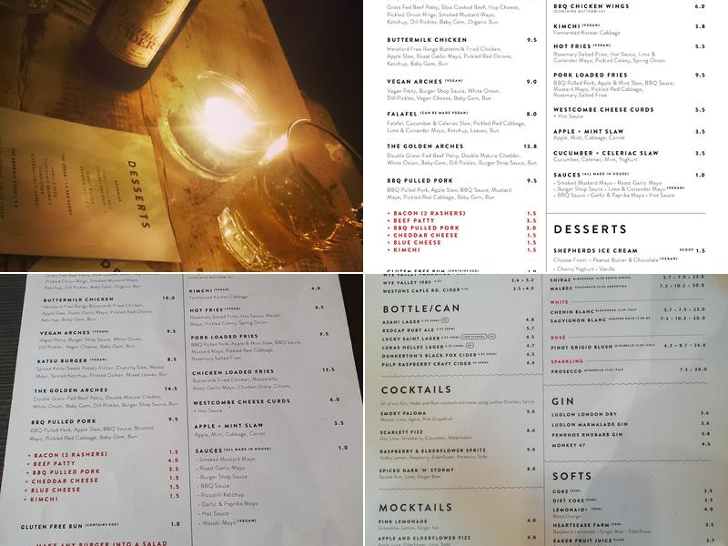 Burger Shop Hereford Menu