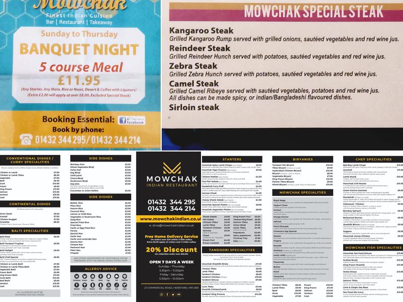 Mowchak Menu