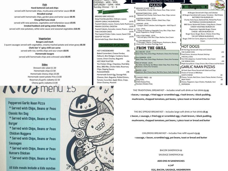 The Spread Eagle Menu