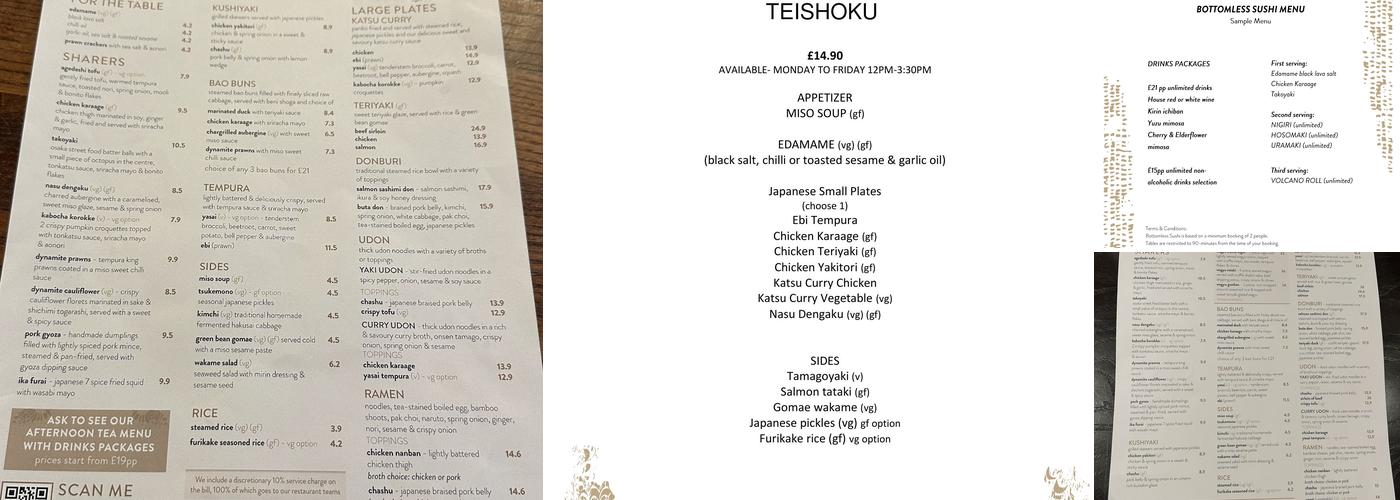 KIBOU Japanese Kitchen & Bar Menu