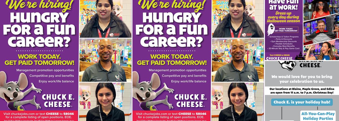 Chuck E. Cheese Menu