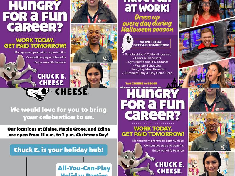Chuck E. Cheese Menu