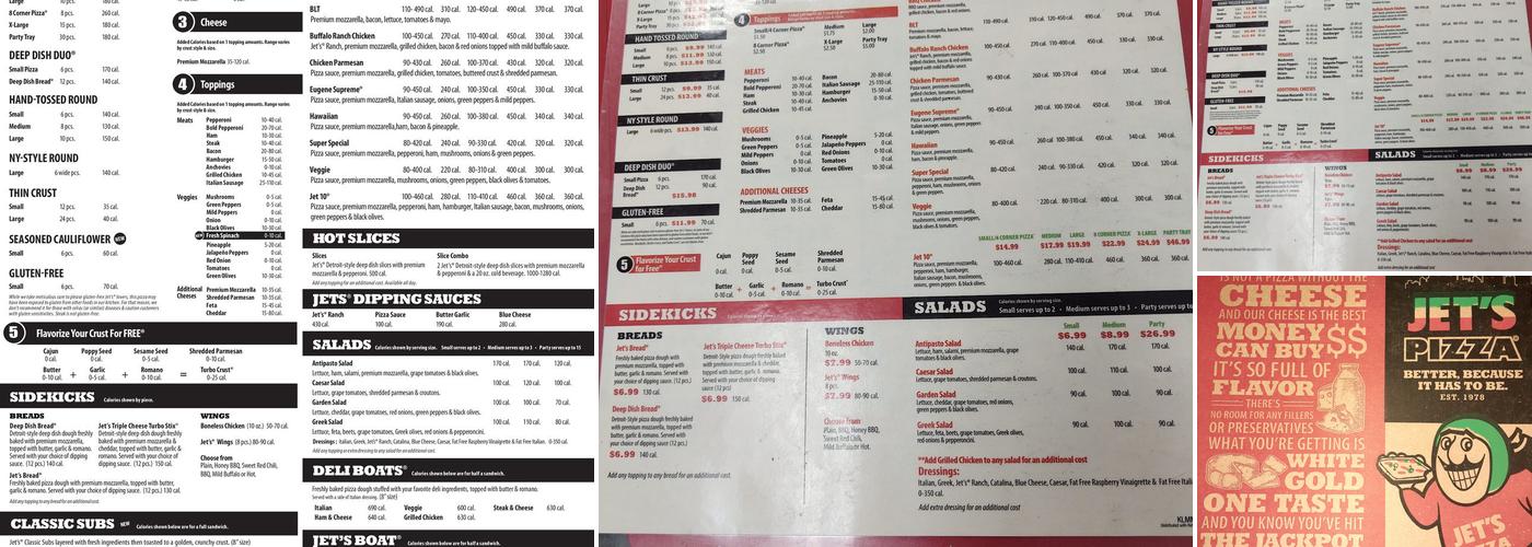 Jet's Pizza Menu