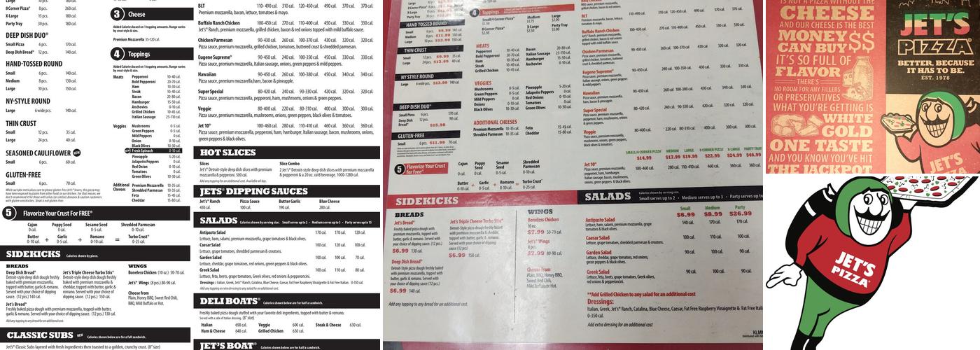 Jet's Pizza Menu