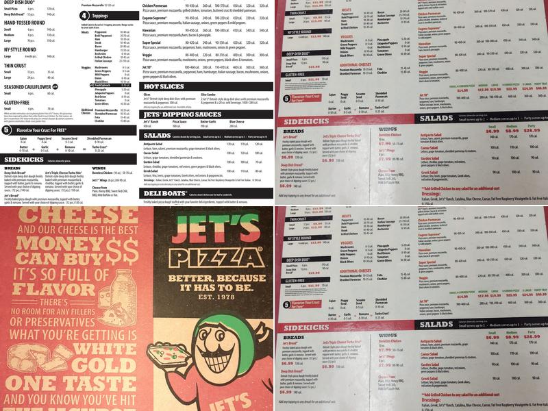 Jet's Pizza Menu