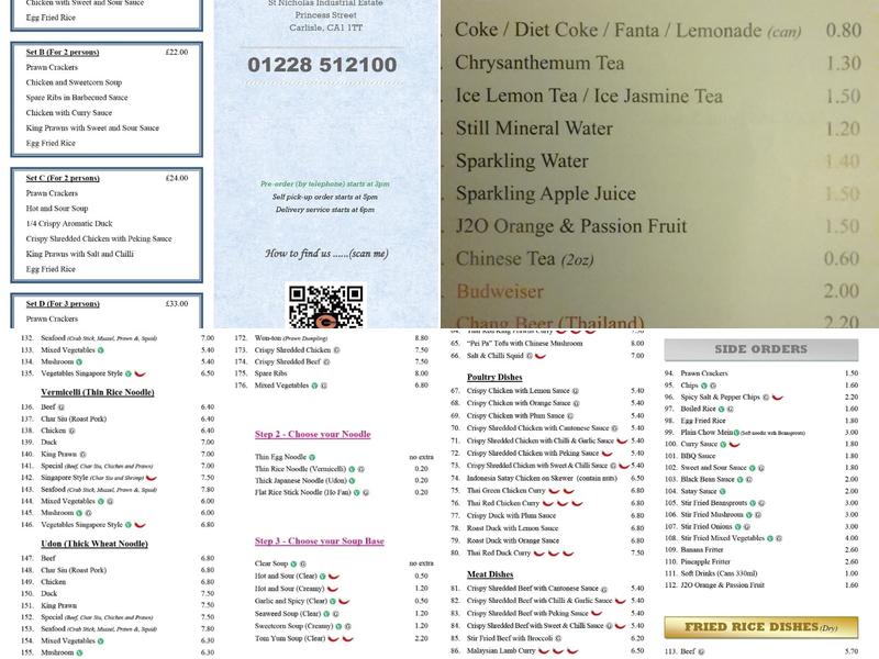 Eastern Cuisine Express Menu