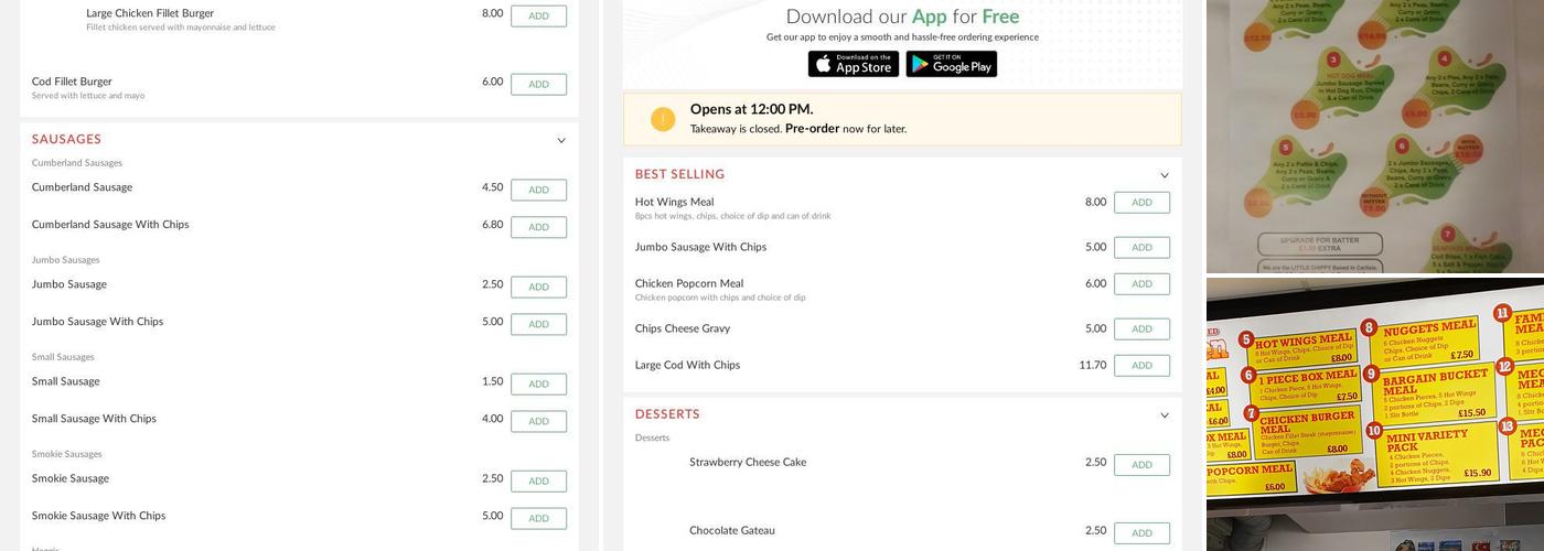 Little Chippy /Southern Frıed Chicken Menu