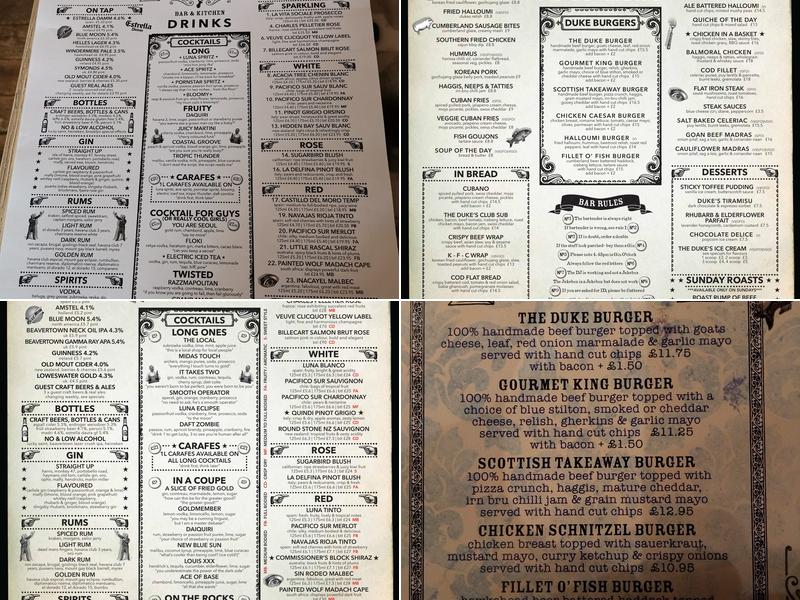 Thin White Duke Menu