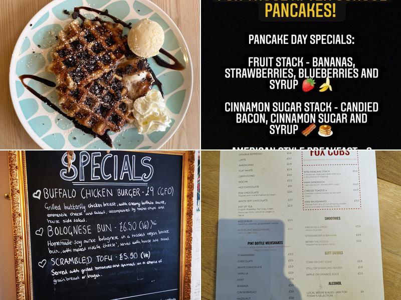 Foxes Café Lounge Menu