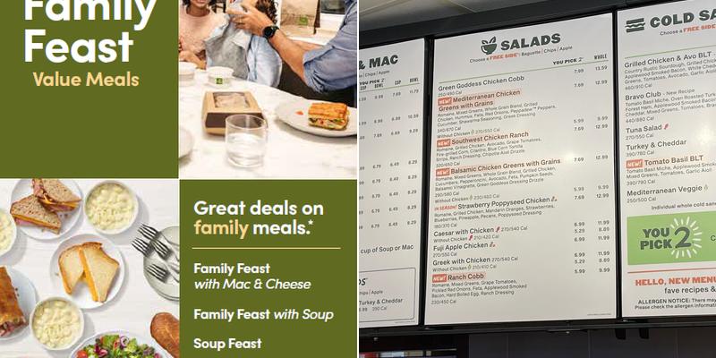 Panera Bread Menu