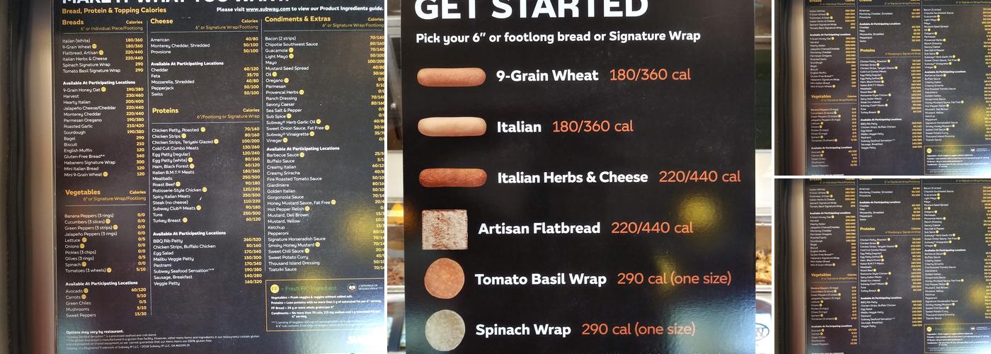 Subway Menu