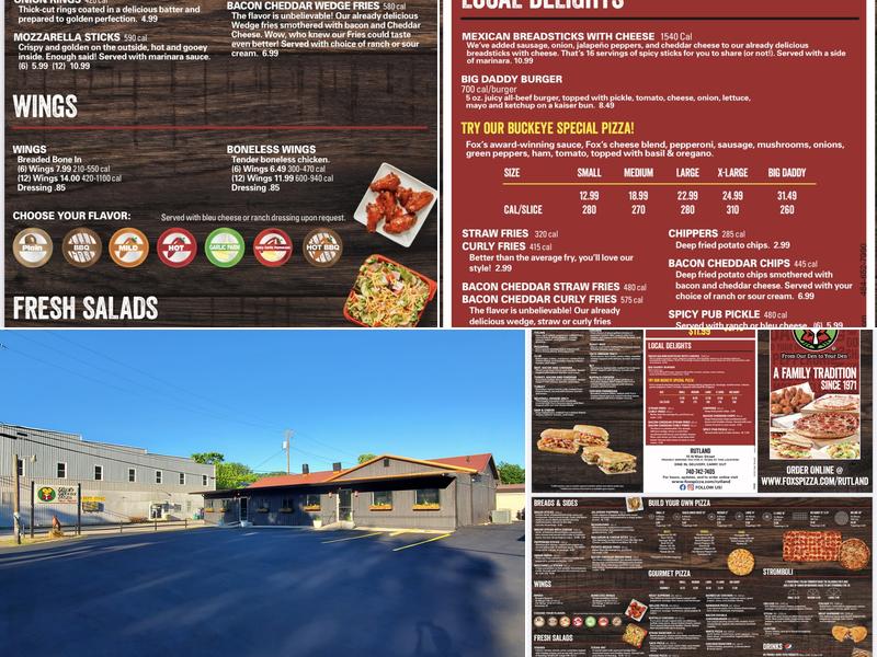 Fox's Pizza Den Menu