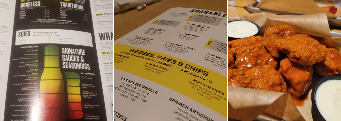Buffalo Wild Wings Menu