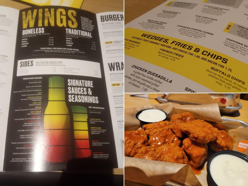 Buffalo Wild Wings Menu