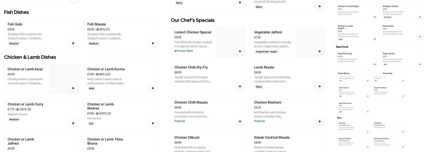 Greenford Tandoori Menu