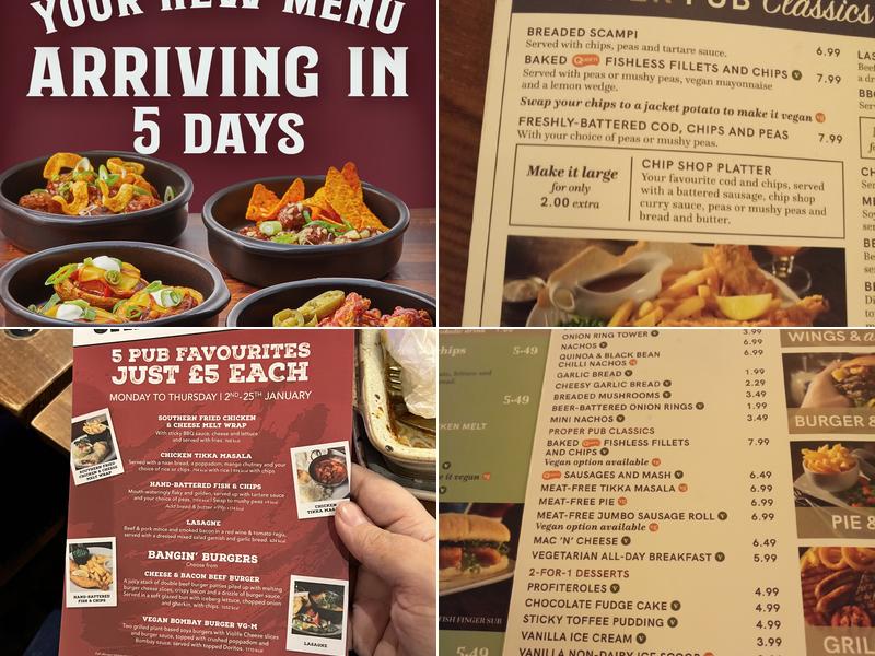 Market Tavern Croydon Menu