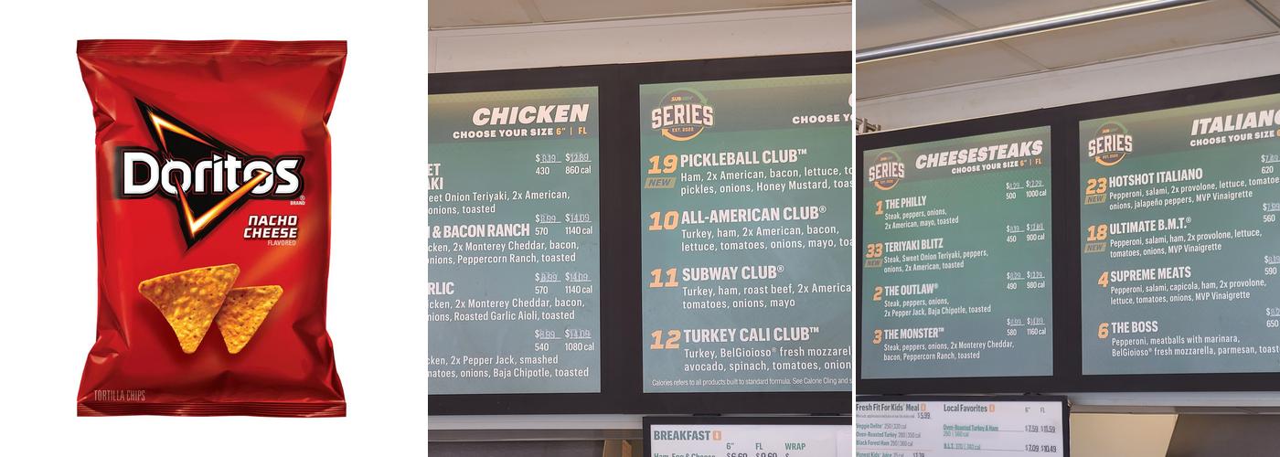 Subway Menu
