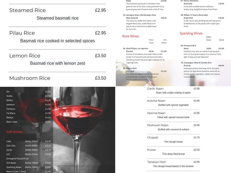 Beckenham Curry Club Menu