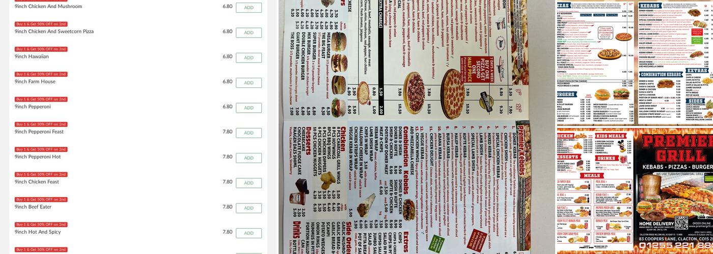 Premier Kebab House Menu
