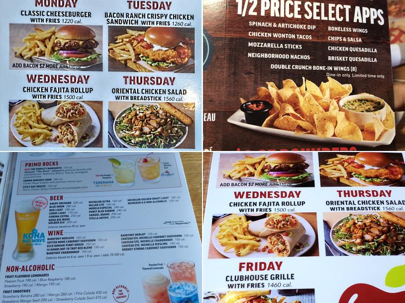 Applebee's Grill + Bar Menu