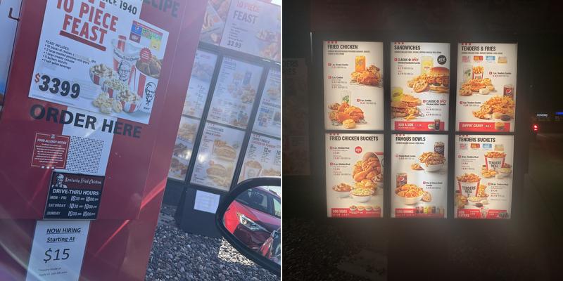 KFC Menu