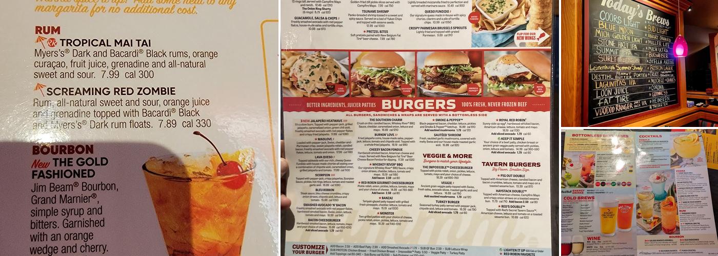 Red Robin Gourmet Burgers and Brews Menu