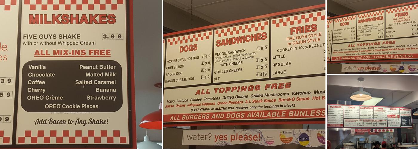 Five Guys Menu