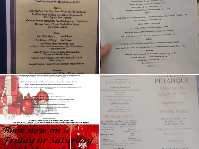 La Petite Petanque Menu