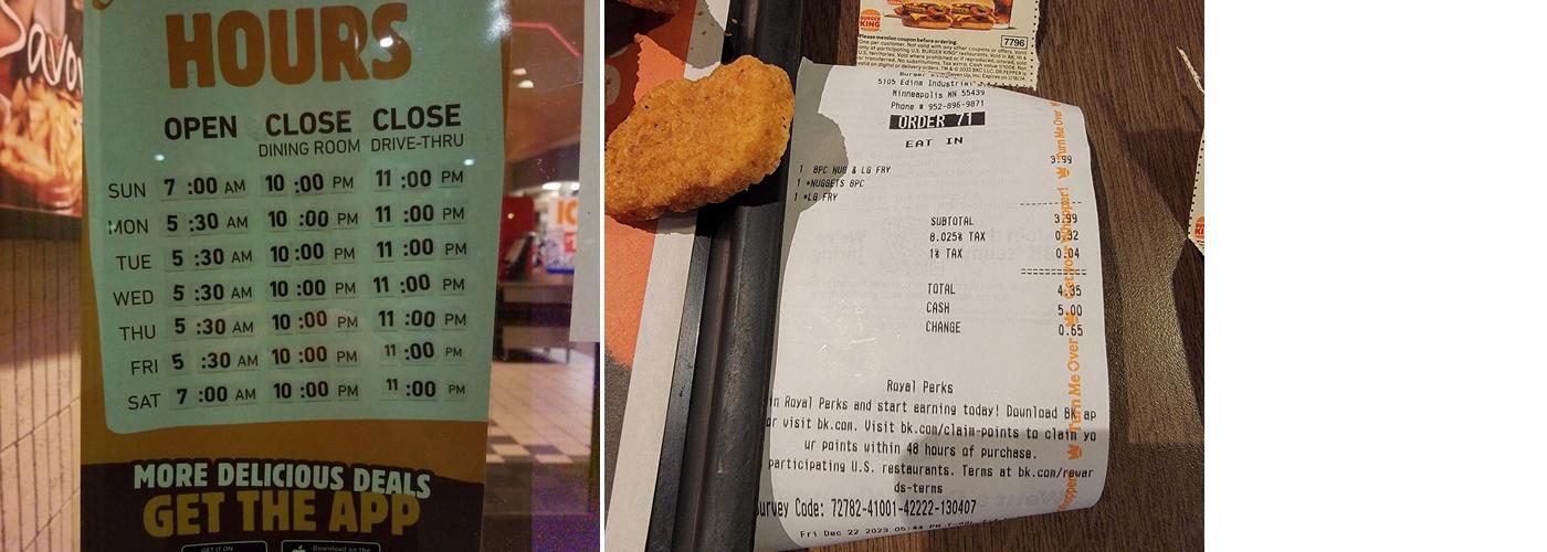 Burger King Menu