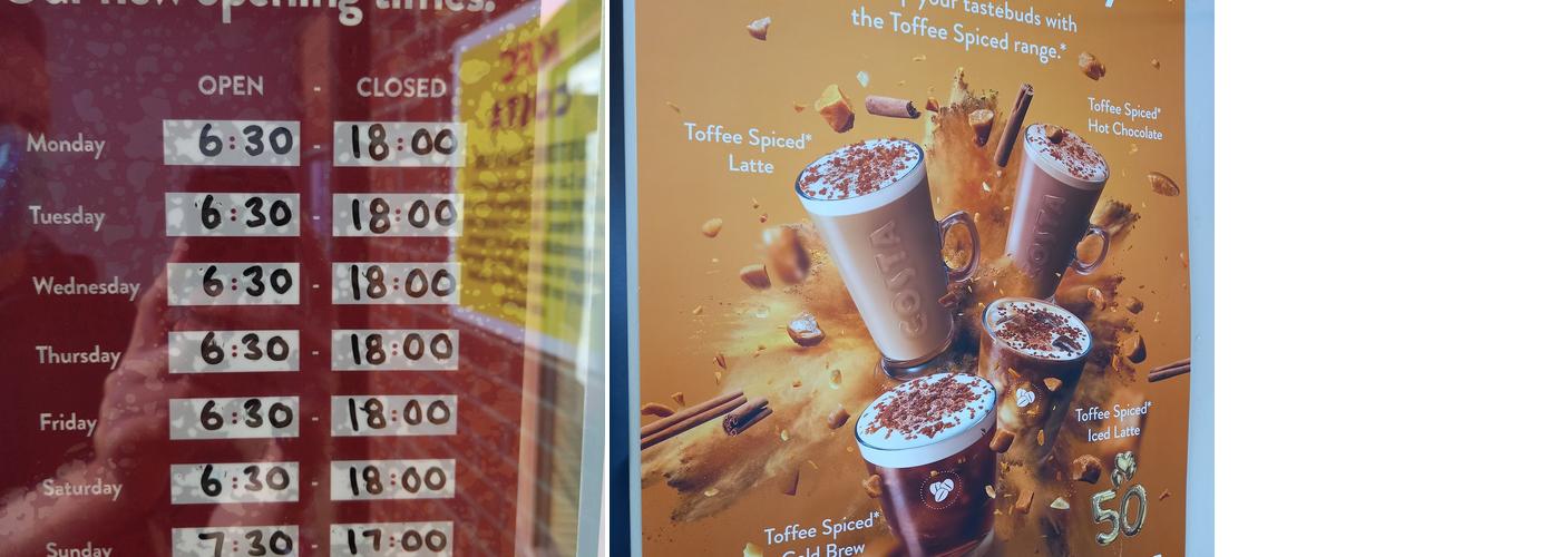Costa Coffee Menu