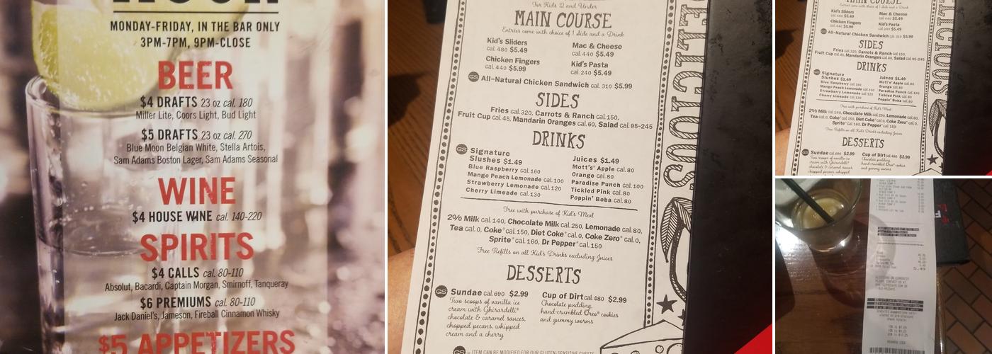 TGI Fridays Menu