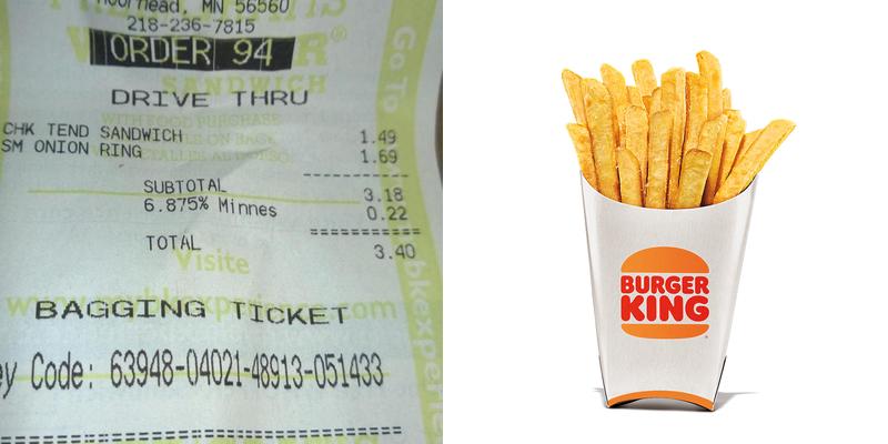 Burger King Menu