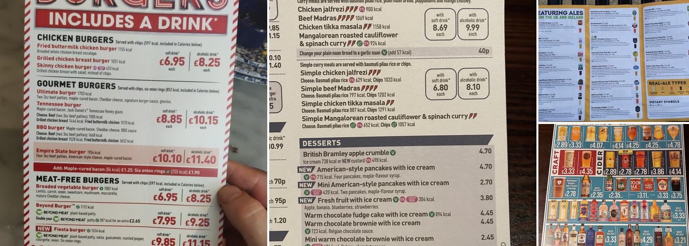 The Regal Wetherspoon Menu