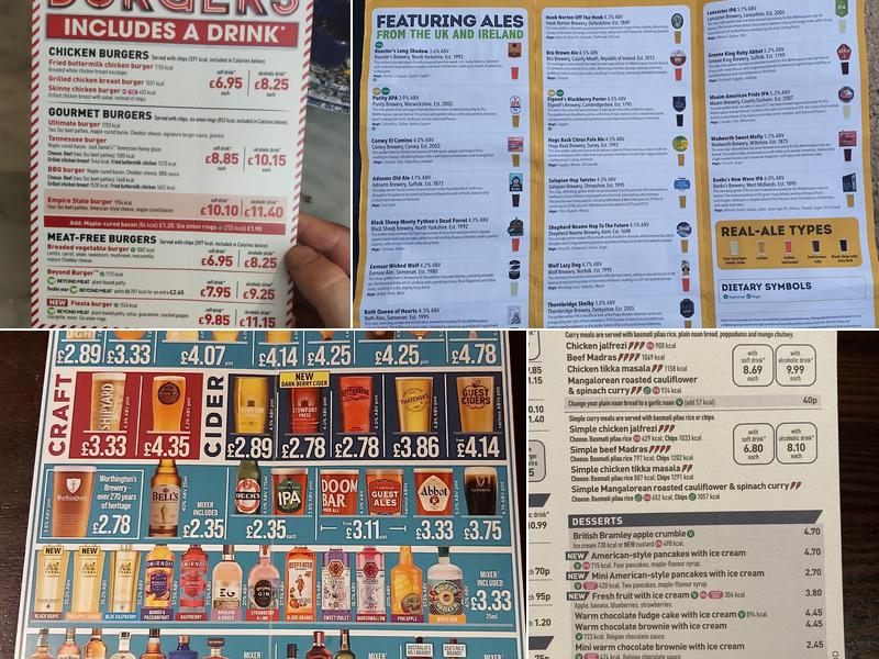 The Regal Wetherspoon Menu