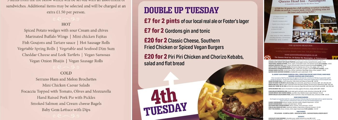 Queens Head Inn Menu