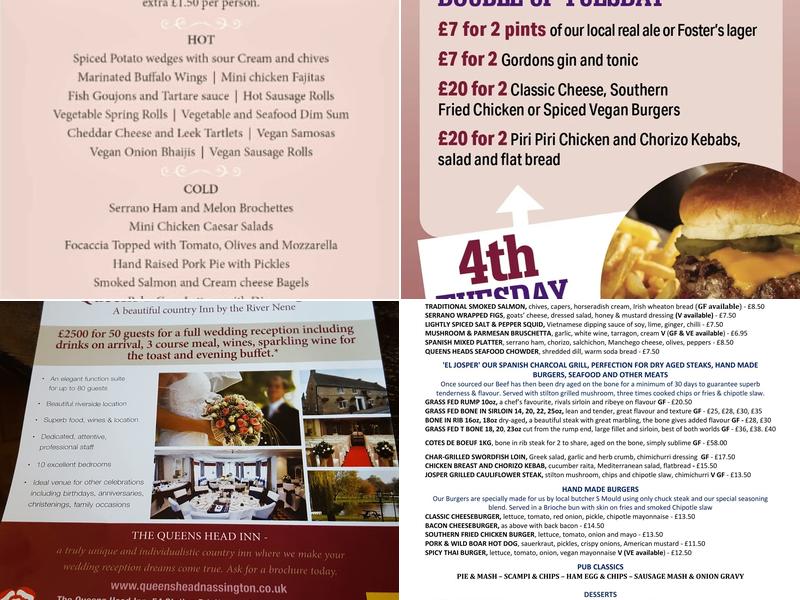 Queens Head Inn Menu