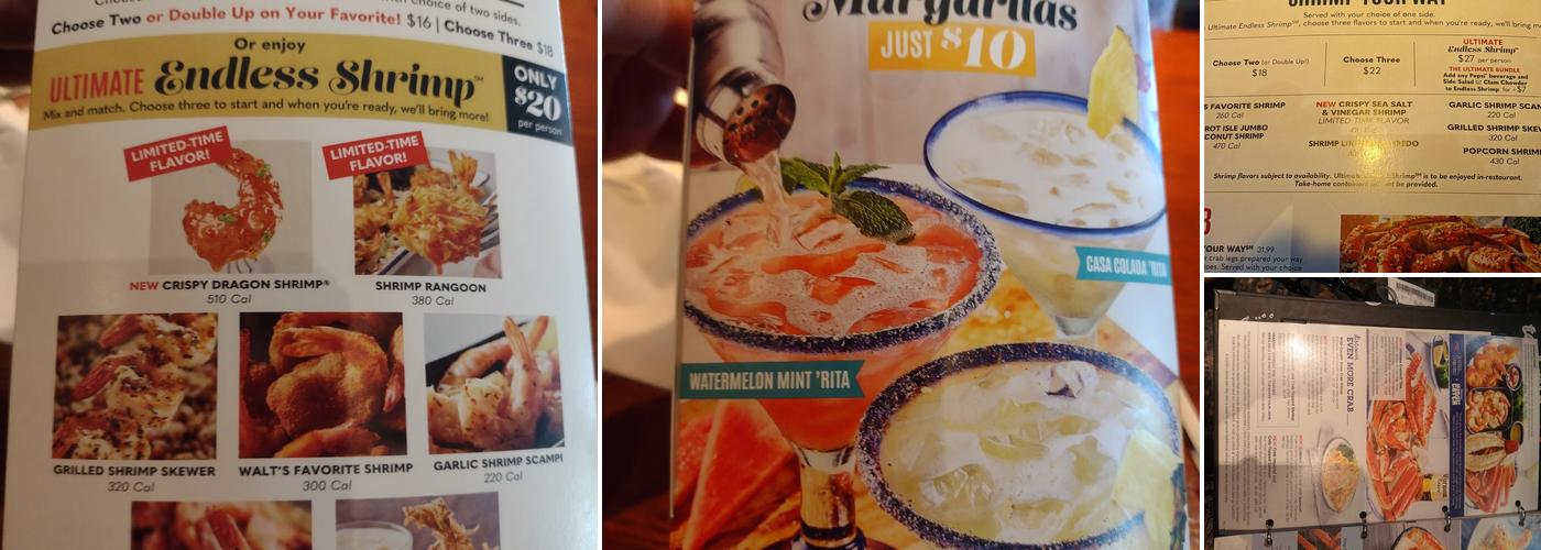 Red Lobster Menu