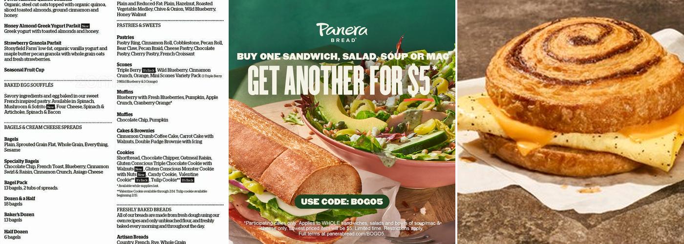 Panera Bread Menu