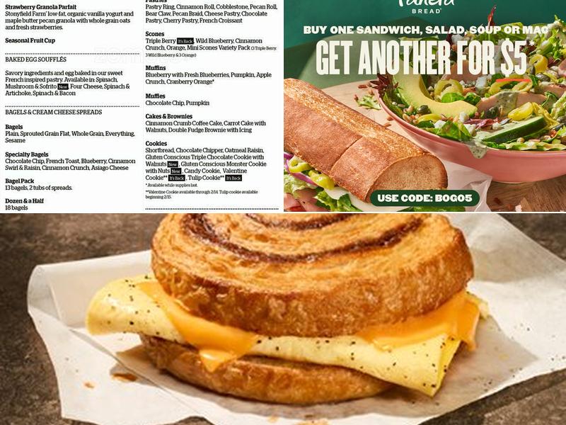 Panera Bread Menu