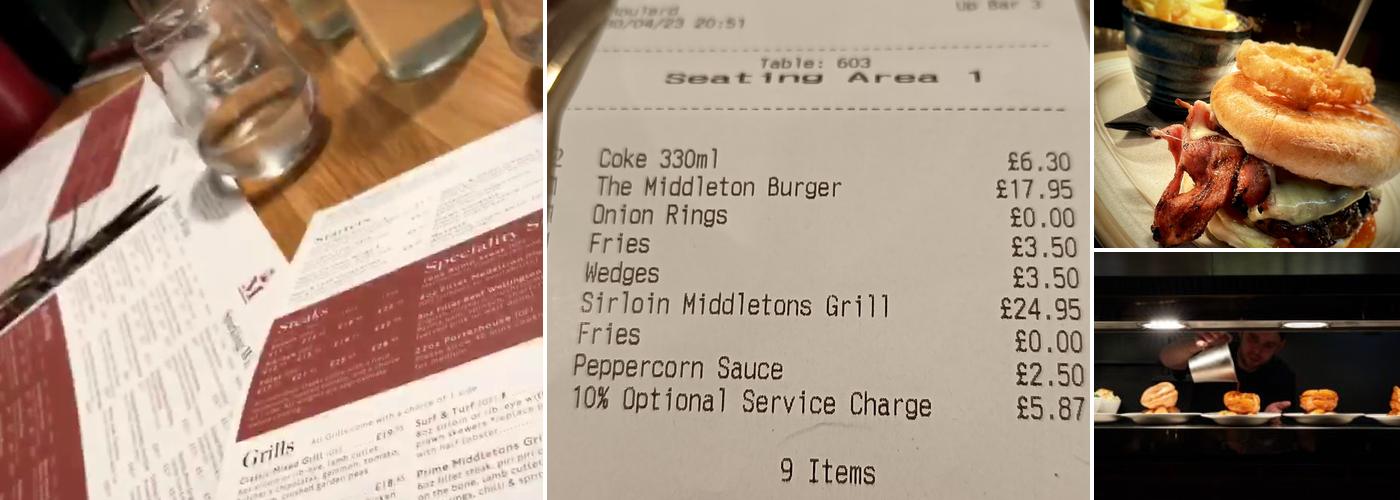 Middletons Steakhouse & Grill Norwich Menu