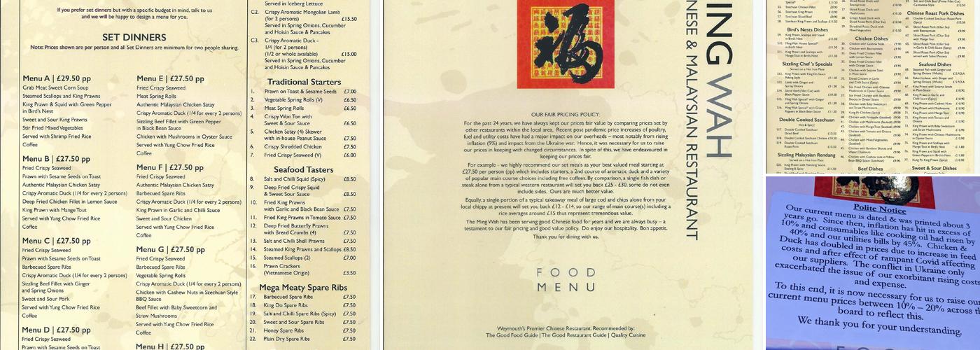 Ming Wah Menu
