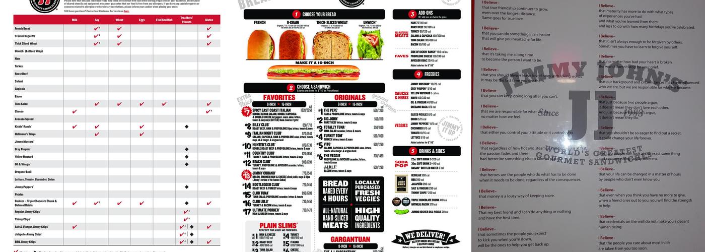 Jimmy John's Menu