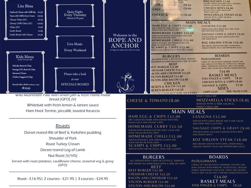 Rope & Anchor Menu
