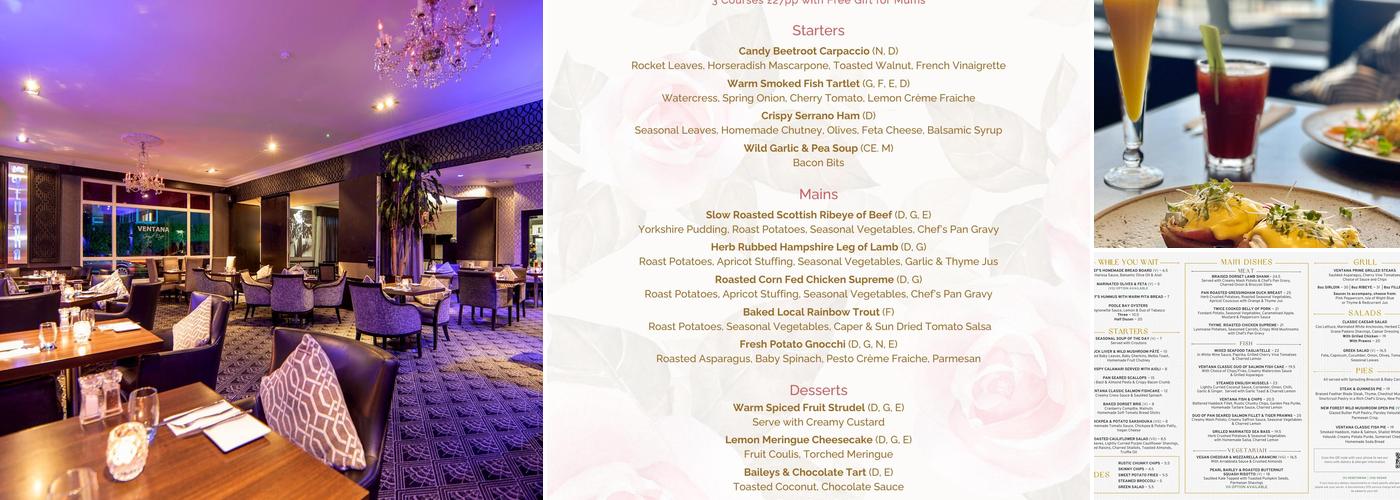 Ventana Grand Café Menu