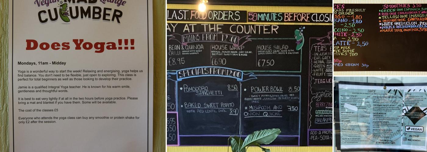 Mad Cucumber Menu