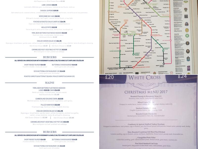 The White Cross Menu