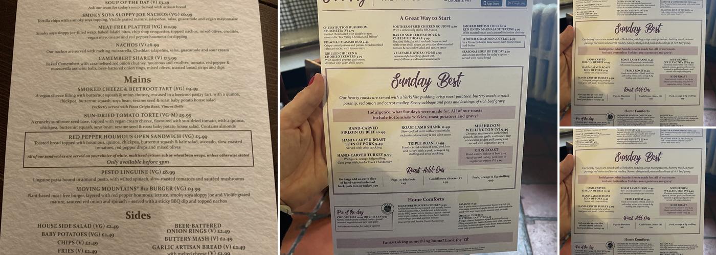 The Ram Inn Traditional Free House Menu